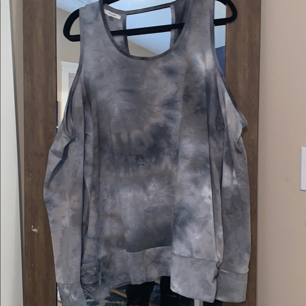 Tie-Dye Cold Shoulder Sweatshirt